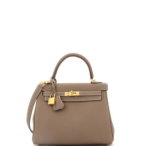 Hermes Kelly 25 Grey Togo with Gold Hardware - Picture 1 of 8